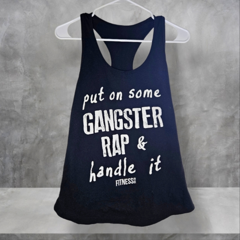 M Black Razorback "Put on some Gangster Rap & handle it" Tank top EUC